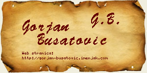 Gorjan Bušatović vizit kartica